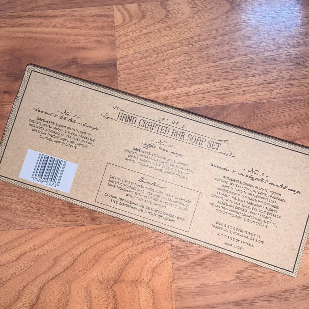 Brand New in Packaging Trader Joe’s Handcrafted Bar Soap Set